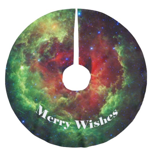 Die Rose Unicorns Rosette Nebel Polyester Weihnachtsbaumdecke (Vorderseite)