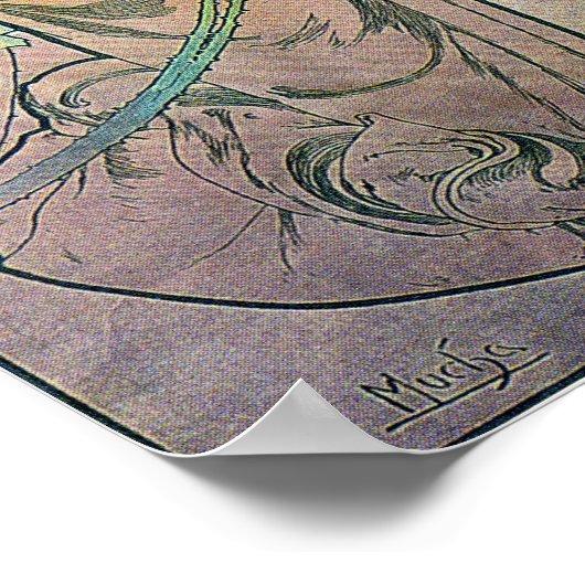 Die Rose von Alfons Mucha 1898 Poster (Ecke)