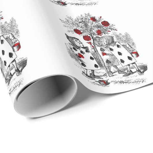 Die Rosen rot malen Geschenkpapier (Rolleneckpunkt)