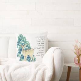 Die Rosenhirsche tanzt durch den Schnee Kissen