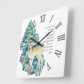 Die Rosenhirsche tanzt durch den Schnee Quadratische Wanduhr (Winkel)