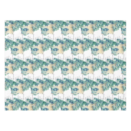 Die Rosenhirsche tanzt durch den Schnee Tischdecke (Vorderseite (Horizontal))