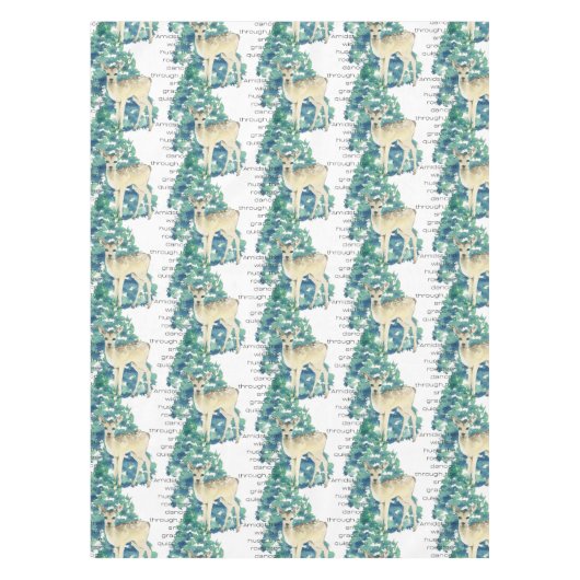 Die Rosenhirsche tanzt durch den Schnee Tischdecke (Vorderseite)