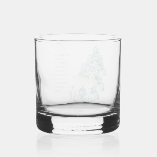 Die Rosenhirsche tanzt durch den Schnee Whiskyglas (Rückseite)