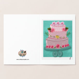 Die rosige Feier Folienkarte