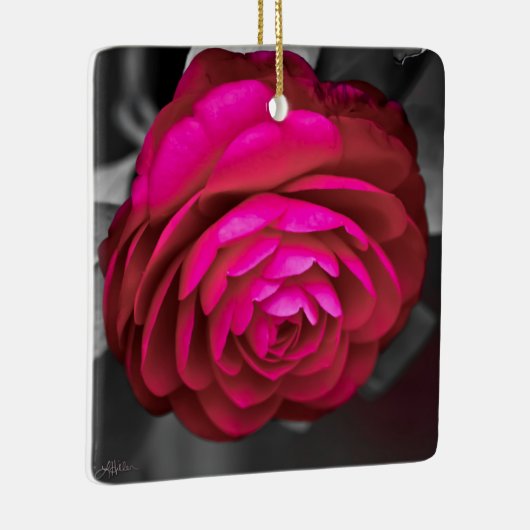Die rosige Kamelie Keramikornament (Rechts)