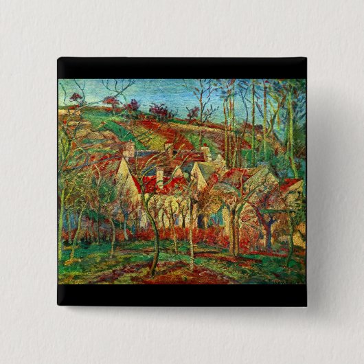 Die Rotdächer durch Camille Pissarro Button (Vorderseite)