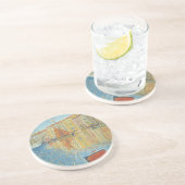 Die Rote Bühne von Paul Signac, Vintager Pointilli Sandstein Untersetzer (Seite)