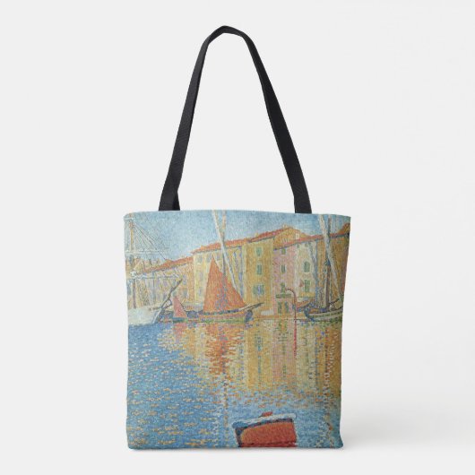 Die Rote Bühne von Paul Signac, Vintager Pointilli Tasche (Rückseite)