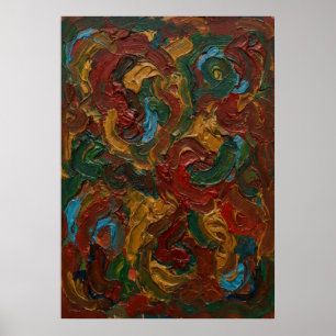 Die rote Erde-Spirale der Ahnenfeuer-Wandkunst Poster