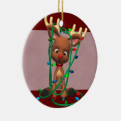 die rote gerochene Ren-Weihnachtsverzierung Keramik Ornament (Rechts)