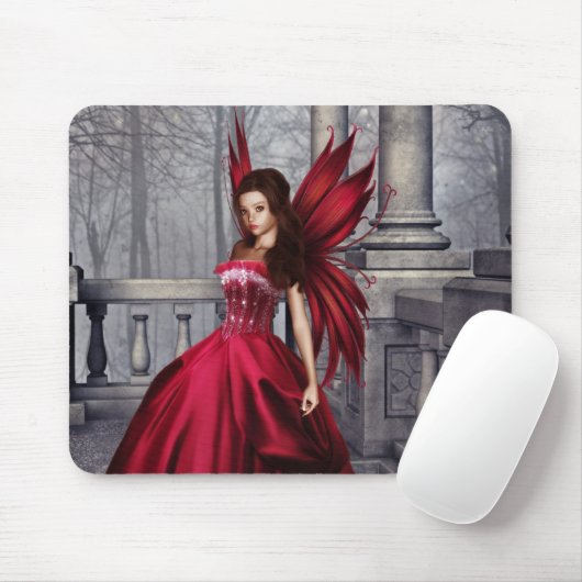 Die rote Glamour-Fee Mousepad (Mit Mouse)