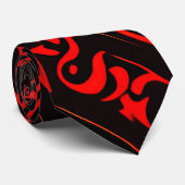 Die rote, glatte, glatte Ecke Geometrie Muster Krawatte (Gerollt)