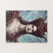 Die rote Hexe der Gebirgsfantasiekunst Puzzle (Horizontal)