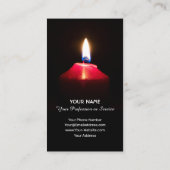 Die rote Kerzenleuchte erhellt die Dunkelheit Visitenkarte (Rückseite)
