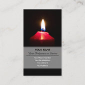 Die rote Kerzenleuchte erhellt die Dunkelheit Visitenkarte (Rückseite)