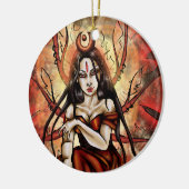 Die rote Königin-runde Verzierung Keramikornament (Links)