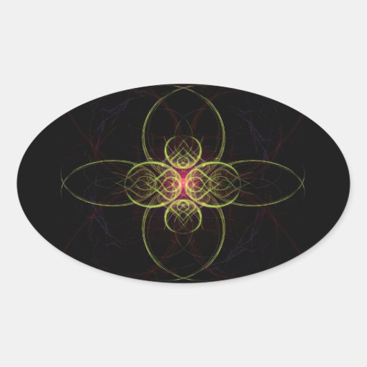 Die rote Medallion von Alexandra Cook alias Linand Ovaler Aufkleber (Vorderseite)