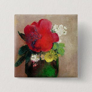 Die rote Mohnblume Button