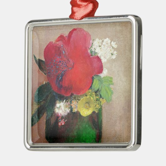 Die rote Mohnblume Ornament Aus Metall (Links)