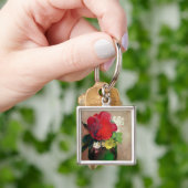 Die rote Mohnblume Schlüsselanhänger (Hand)