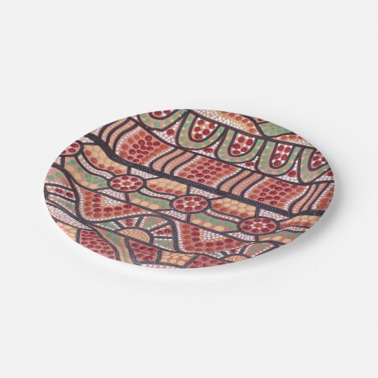 Die rote Papiertafel der Reise Pappteller (Schrägansicht)