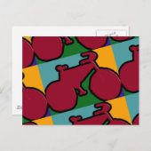 die rote Pop Fahrrad-Silhouette Postkarte (Vorne/Hinten)