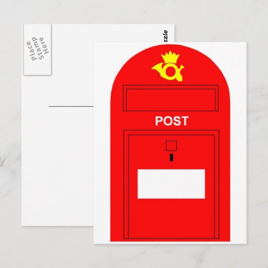 Die rote Postbox Postkarte (Vorne/Hinten)
