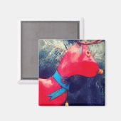 Die rote Rentiermaschine Magnet (Vorderseite/Rückseite)