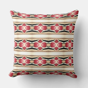 Die Rote Rose bricht im linearen Muster-Design aus Kissen