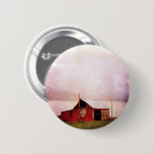 Die rote Scheune bei Sonnenuntergang Button (Vorne & Hinten)