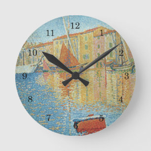 Die Rote Tonnenboje von Paul Signac, Vintage-Point Runde Wanduhr