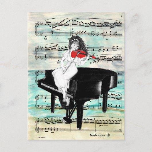 Die rote Violine Postkarte (Vorderseite)