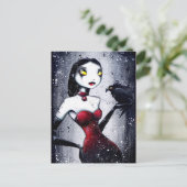 Die rote Vogelpostkarte Postkarte (Stehend Vorderseite)