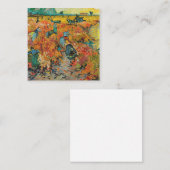 Die Rote Weinbergsmalerei von Vincent Van Gogh Quadratische Visitenkarte (Vorne/Hinten)