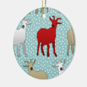 Die rote Ziege Keramikornament (Links)