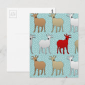 Die rote Ziege Postkarte (Vorne/Hinten)