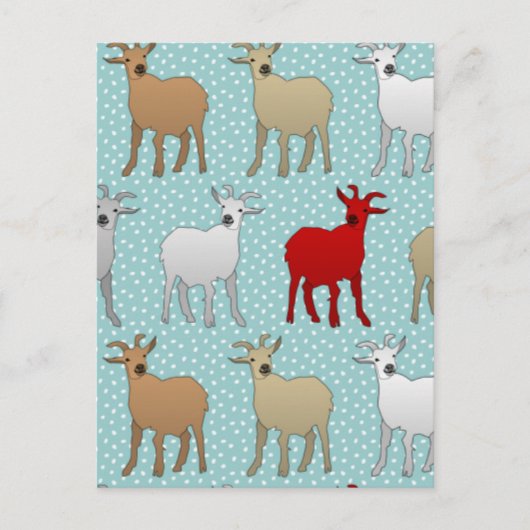 Die rote Ziege Postkarte (Vorderseite)