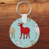 Die rote Ziege Schlüsselanhänger (Vorderseite)