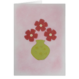 Die roten Blume in der grünen Vase zum Geburtstag 