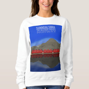 Die roten Bootshäuser Sunndalsøra Norwegen Sweatshirt
