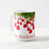 Die roten Glanz-Tulpen Rockets! Version 2 Kaffeetasse (Vorderseite Links)