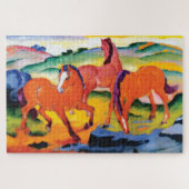 Die Roten Pferde von Franz Marc Puzzle (Horizontal)