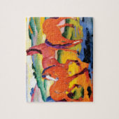 Die Roten Pferde von Franz Marc Puzzle (Vertikal)