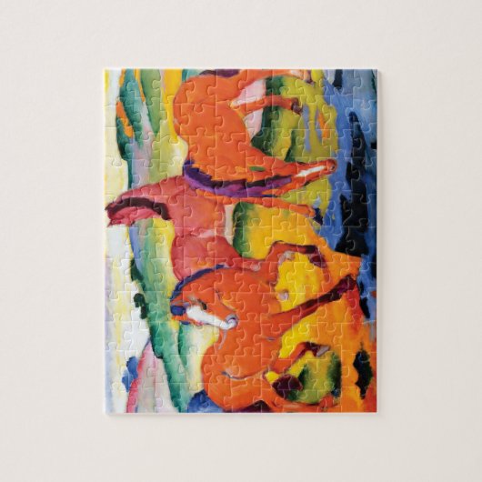 Die Roten Pferde von Franz Marc Puzzle (Vertikal)