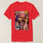 Die roten Schuppen ein Stück T-Shirt (Design vorne)