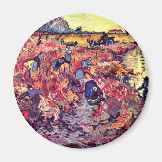 Die roten Weinberge von Vincent Van Gogh Magnet (Vorne)