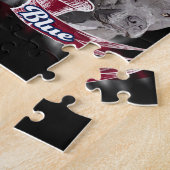 Die roten, weißen u. blauen Pitbull Hunde Puzzle (Seite)