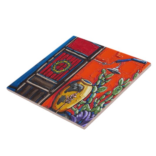 Die "roter und blauer Eingangs-" dekorative Fliese (Seite)