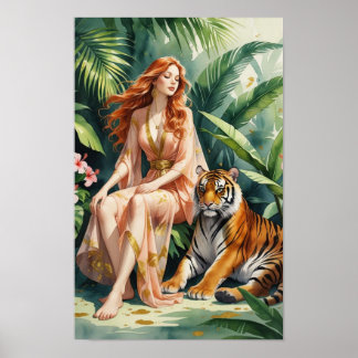 Die Rothaarige Prinzessin und ihr Tiger Poster